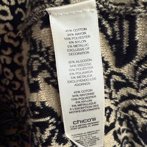 Chico’s Animal Floral Print Cardigan Long Line - Picture 7 of 8